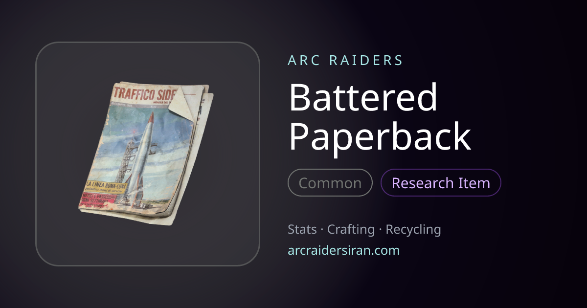 Battered Paperback (Research Item): Where to Find & Uses | ARC Raiders Iran