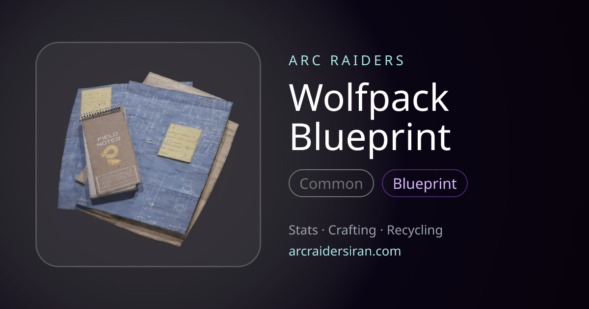 Wolfpack Blueprint (Blueprint): Where to Find & Recipe | ARC Raiders Iran
